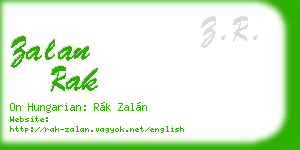 zalan rak business card